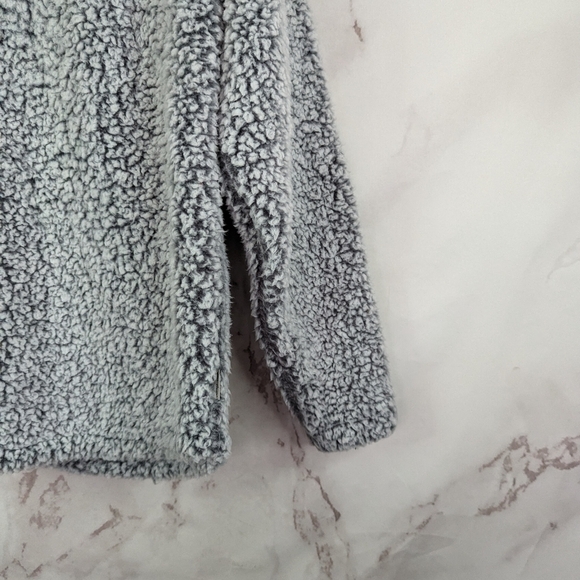 Eddie Bauer Pullover Teddy Small Women Fireside Plush Turtleneck Sweater Gray - Picture 5 of 12